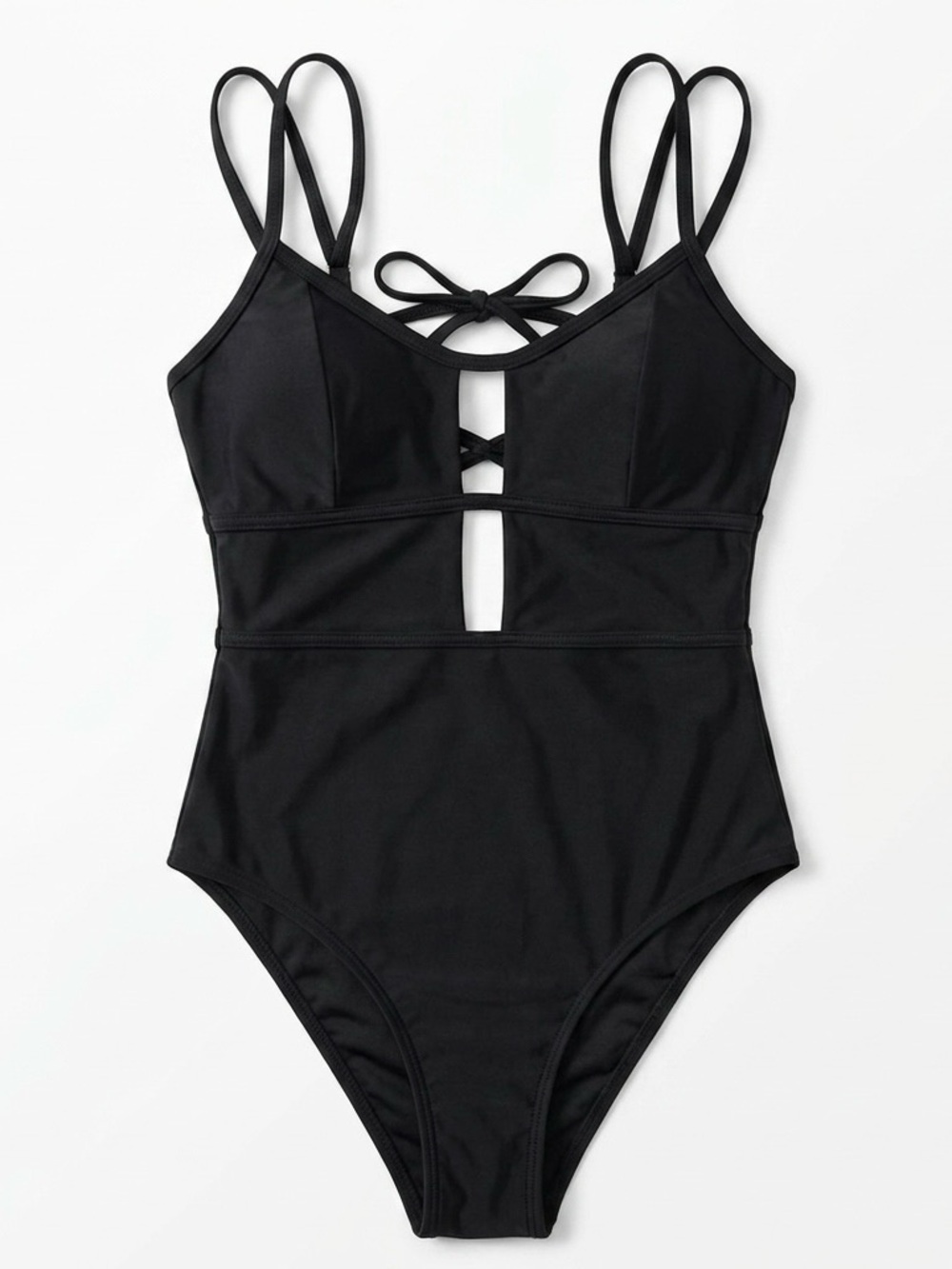 NWT CUPSHE Noir Cut-Out One-Piece Size M